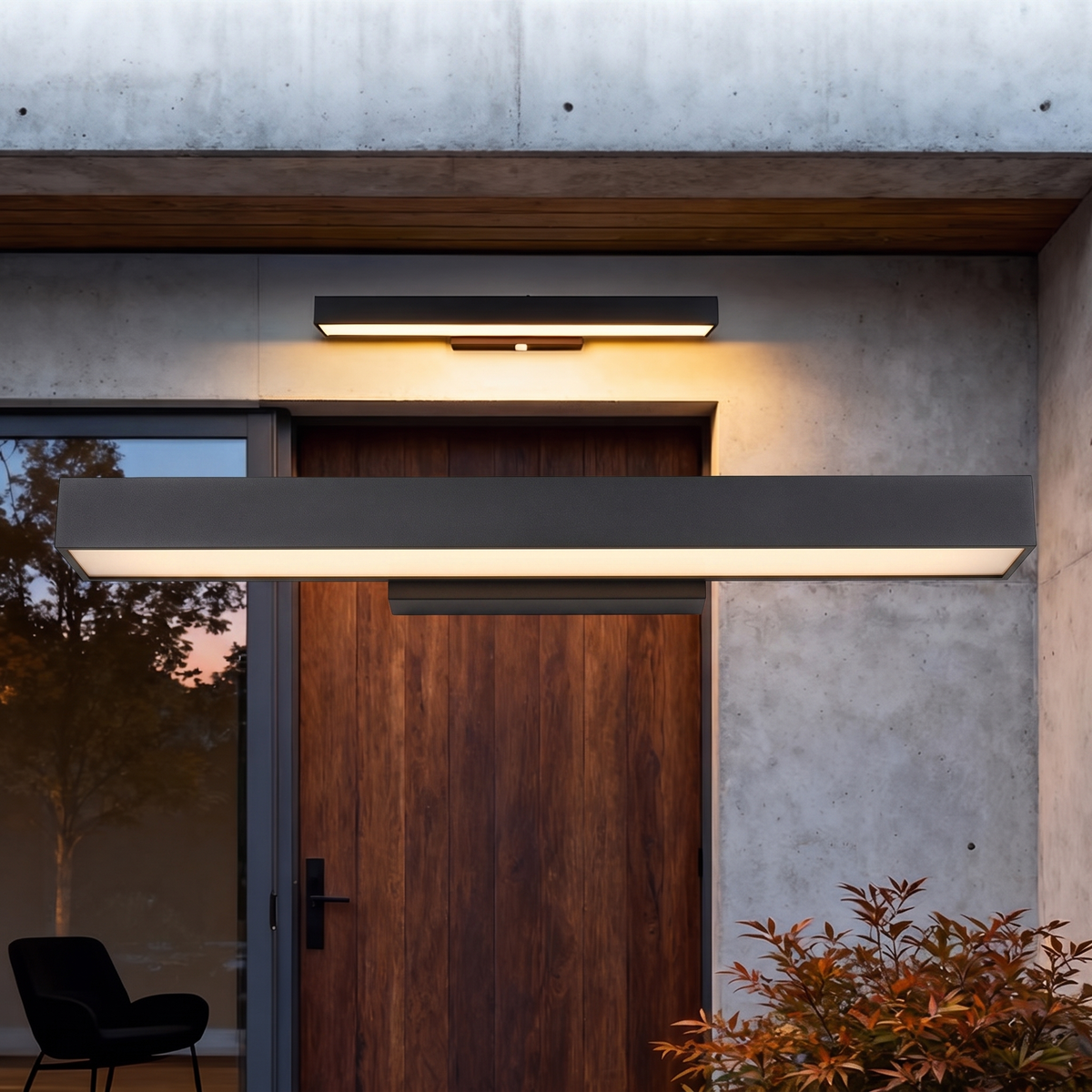 Marquel rectangular linear wall light on a white background